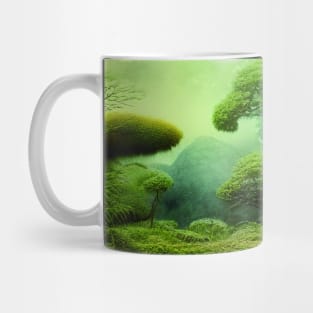 Digital Painting Scene Of a Lake Between Many Plants, Amazing Nature Mug